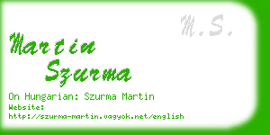 martin szurma business card